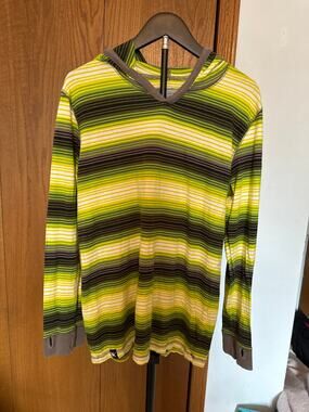 Mambo Australia Mens XL Striped Long Sleeve Hoodie Knit Y2K Retro Surf Shirt